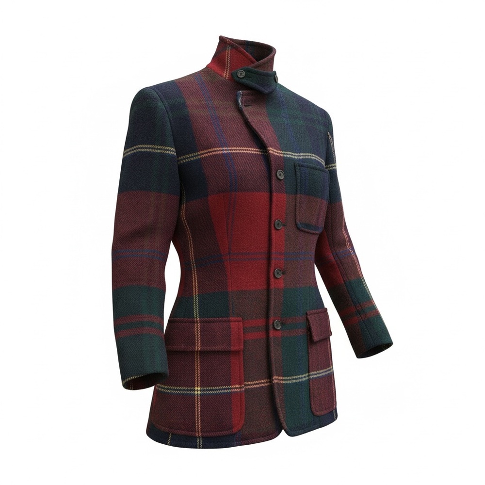 Vintage Ralph Lauren 100% Wool Tartan Plaid Blazer Union Made 90s